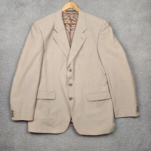 Vintage Alexander London Blazer Mens 44 Long Tan Sports Coat Tailored in England